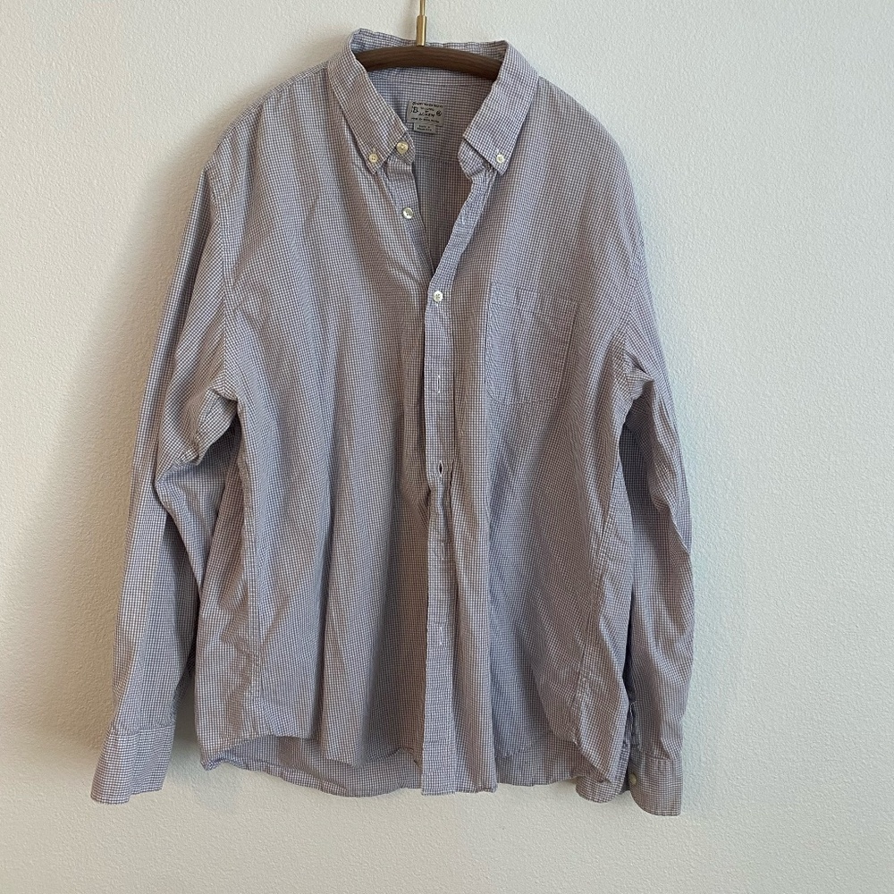 J. Crew Men's Button Down Gingingham - XL